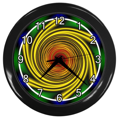 Vortex Wall Clock (Black with 12 white numbers) from ArtsNow.com Front