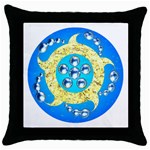 Water Energy Throw Pillow Case (Black)