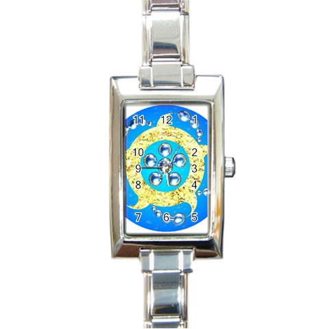 Water Energy Rectangular Italian Charm Watch from ArtsNow.com Front