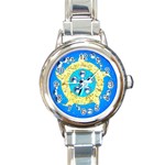 Water Energy Round Italian Charm Watch