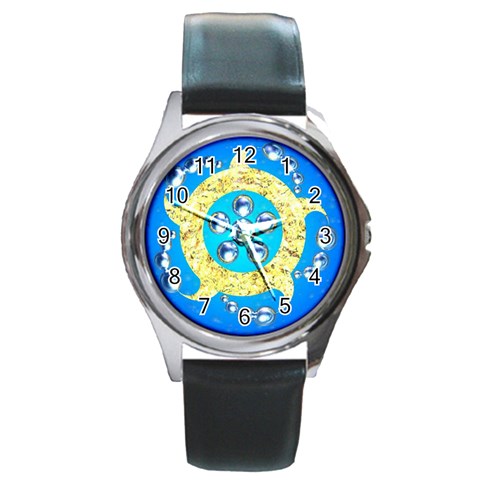 Water Energy Round Metal Watch from ArtsNow.com Front