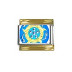 Water Energy Gold Trim Italian Charm (9mm)