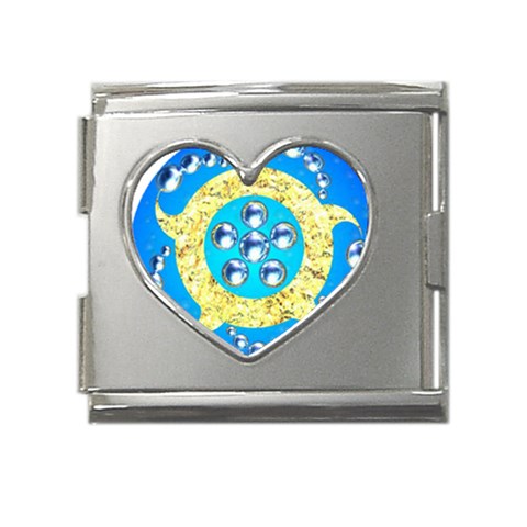 Water Energy Mega Link Heart Italian Charm (18mm) from ArtsNow.com Front