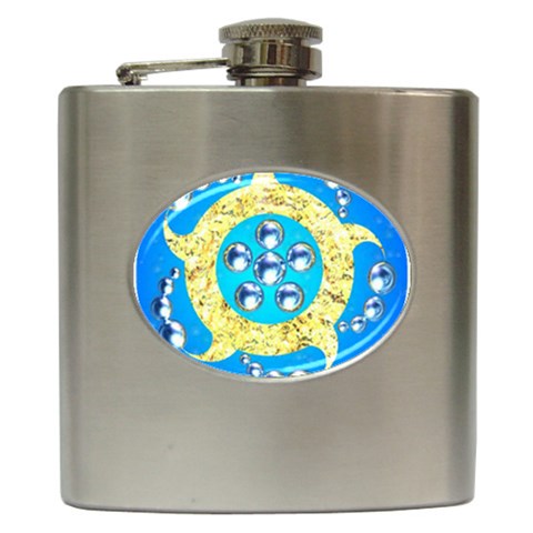 Water Energy Hip Flask (6 oz) from ArtsNow.com Front