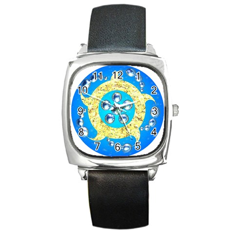 Water Energy Square Metal Watch from ArtsNow.com Front