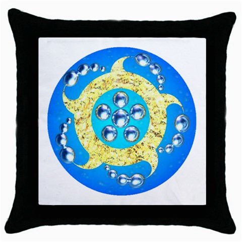 Water Energy Throw Pillow Case (Black) from ArtsNow.com Front