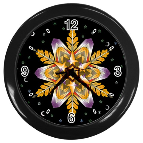 Water Harmony Wall Clock (Black with 4 black numbers) from ArtsNow.com Front