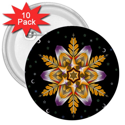 Water Harmony 3  Button (10 pack) from ArtsNow.com Front