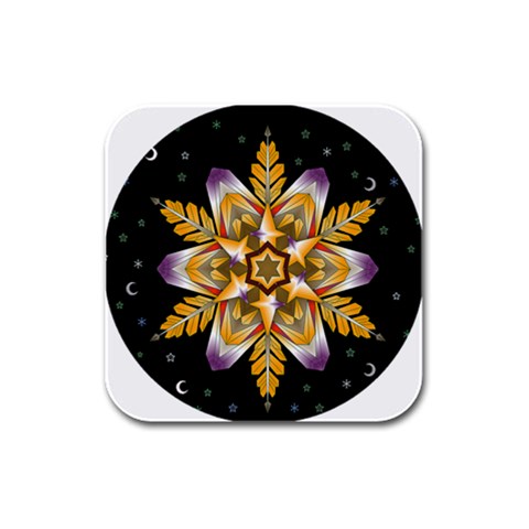 Water Harmony Rubber Square Coaster (4 pack) from ArtsNow.com Front