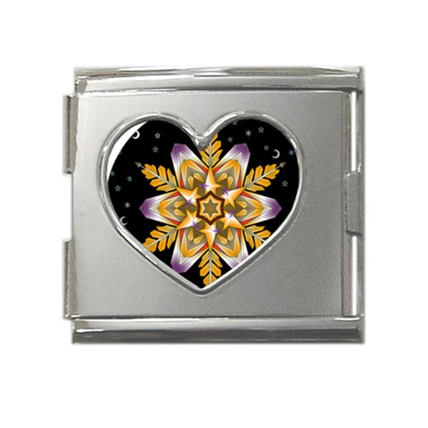 Water Harmony Mega Link Heart Italian Charm (18mm) from ArtsNow.com Front