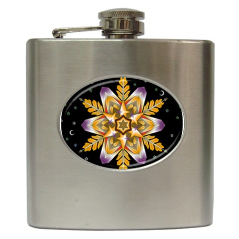 Water Harmony Hip Flask (6 oz) from ArtsNow.com Front