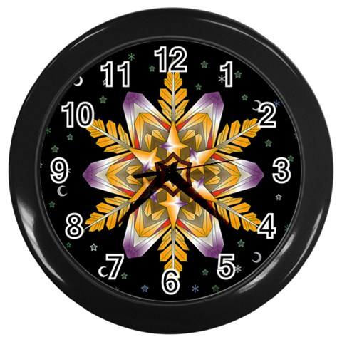 Water Harmony Wall Clock (Black with 12 black numbers) from ArtsNow.com Front