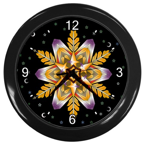 Water Harmony Wall Clock (Black with 4 white numbers) from ArtsNow.com Front