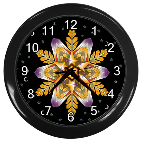 Water Harmony Wall Clock (Black with 12 white numbers) from ArtsNow.com Front