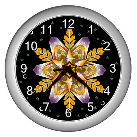 Water Harmony Wall Clock (Silver with 12 white numbers) from ArtsNow.com Front