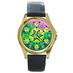 Wisdom Round Gold Metal Watch