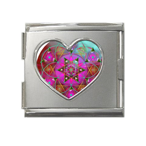 Wisdom Mega Link Heart Italian Charm (18mm) from ArtsNow.com Front