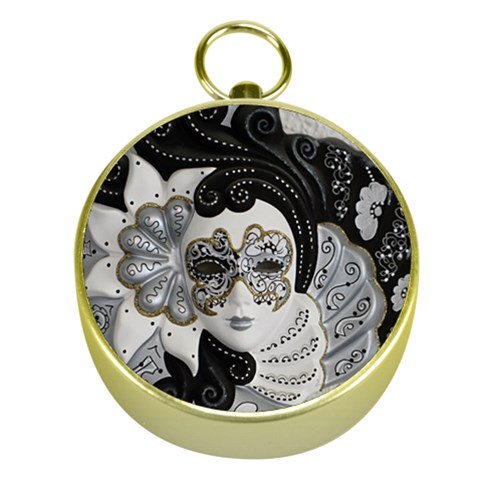 Venetian Mask Gold Compass from ArtsNow.com Front