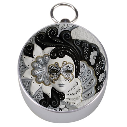 Venetian Mask Silver Compass from ArtsNow.com Front