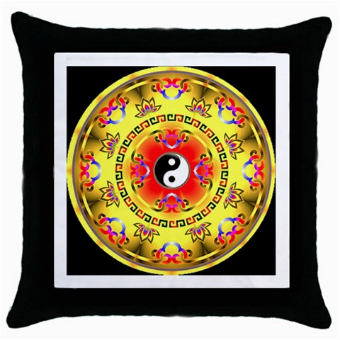 YinYang Throw Pillow Case (Black) from ArtsNow.com Front