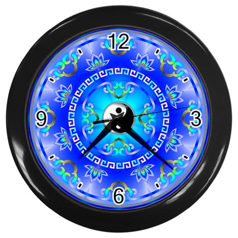 YinYang Wall Clock (Black with 4 black numbers) from ArtsNow.com Front