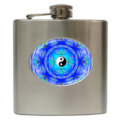 YinYang Hip Flask (6 oz) from ArtsNow.com Front