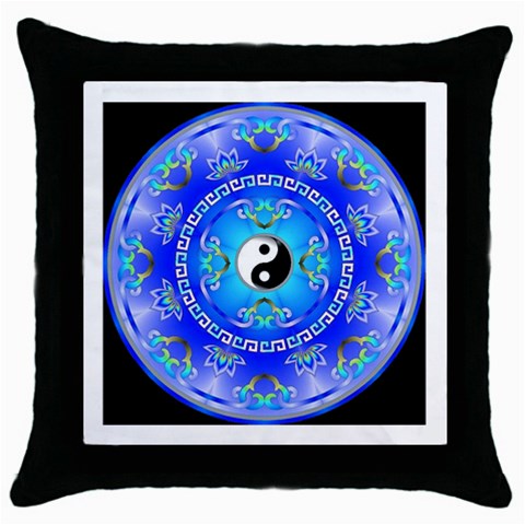 YinYang Throw Pillow Case (Black) from ArtsNow.com Front