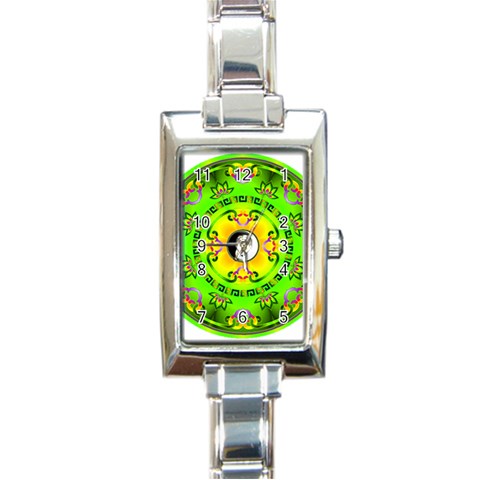 YinYang Rectangular Italian Charm Watch from ArtsNow.com Front