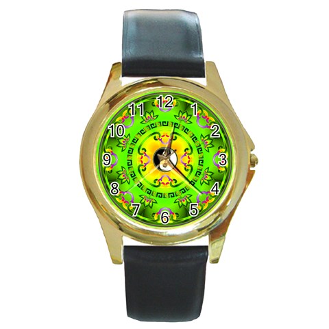 YinYang Round Gold Metal Watch from ArtsNow.com Front