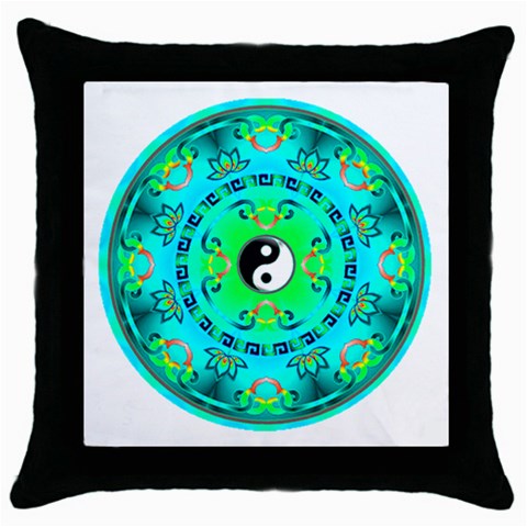 YinYang Throw Pillow Case (Black) from ArtsNow.com Front