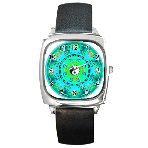 YinYang Square Metal Watch from ArtsNow.com Front