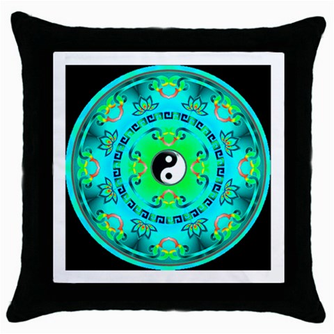 YinYang Throw Pillow Case (Black) from ArtsNow.com Front