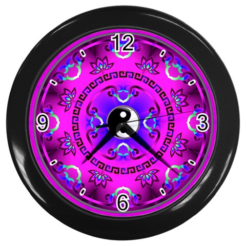 YinYang Wall Clock (Black with 4 black numbers) from ArtsNow.com Front