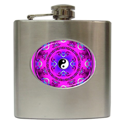 YinYang Hip Flask (6 oz) from ArtsNow.com Front