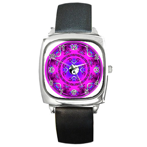 YinYang Square Metal Watch from ArtsNow.com Front