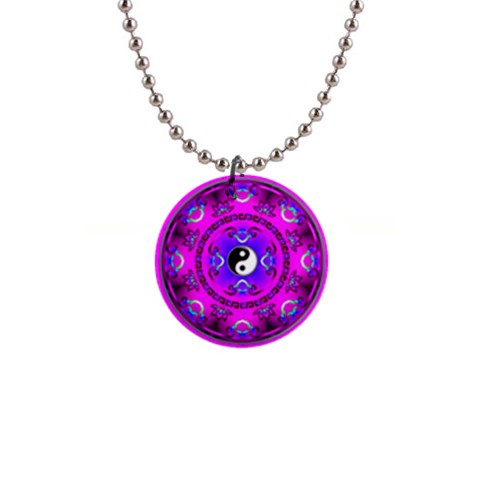 YinYang 1  Button Necklace from ArtsNow.com Front