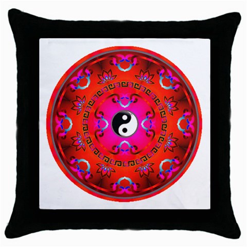 YinYang Throw Pillow Case (Black) from ArtsNow.com Front