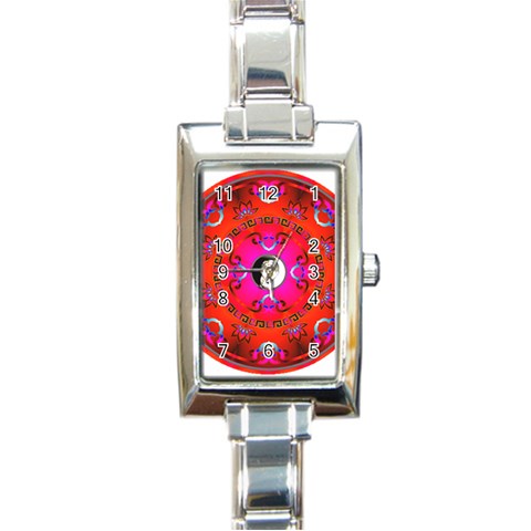 YinYang Rectangular Italian Charm Watch from ArtsNow.com Front