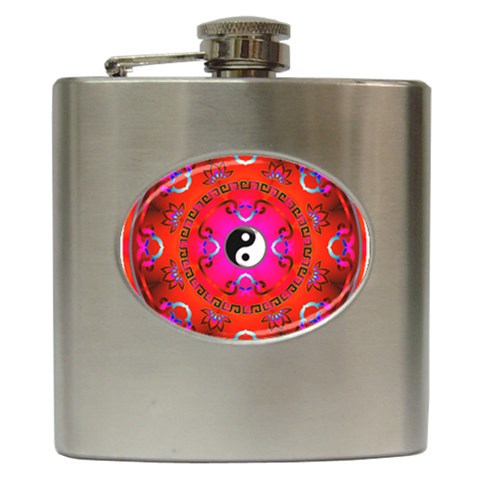 YinYang Hip Flask (6 oz) from ArtsNow.com Front