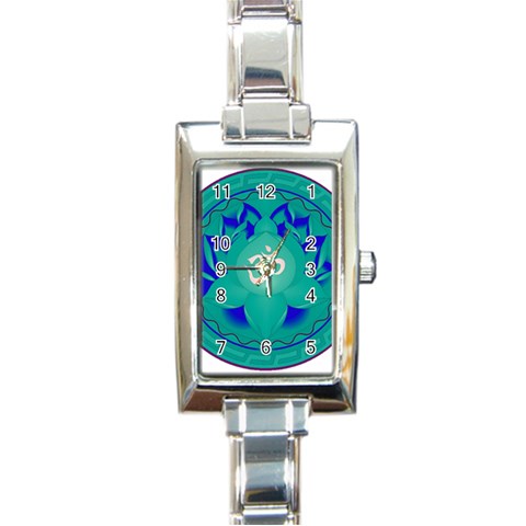 OM Lotus Rectangular Italian Charm Watch from ArtsNow.com Front