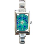 OM Lotus Rectangular Italian Charm Watch