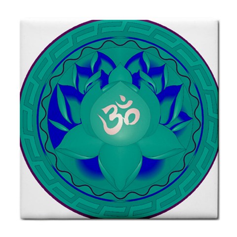 OM Lotus Tile Coaster from ArtsNow.com Front