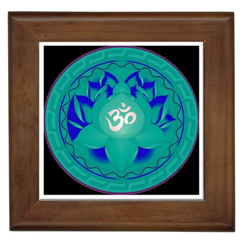 OM Lotus Framed Tile from ArtsNow.com Front