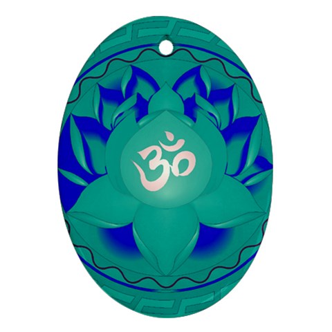 OM Lotus Ornament (Oval) from ArtsNow.com Front