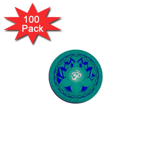 OM Lotus 1  Mini Button (100 pack)  from ArtsNow.com Front