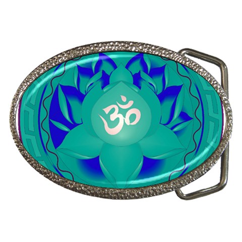 OM Lotus Belt Buckle from ArtsNow.com Front