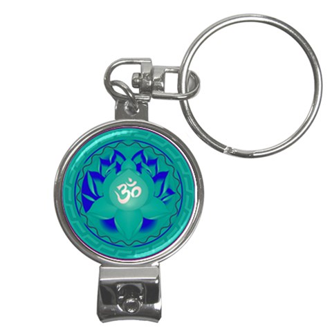 OM Lotus Nail Clippers Key Chain from ArtsNow.com Front