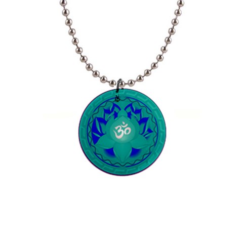 OM Lotus 1  Button Necklace from ArtsNow.com Front