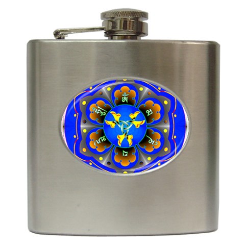 OMPH Hip Flask (6 oz) from ArtsNow.com Front