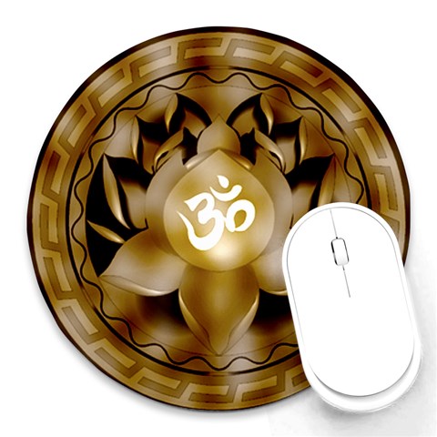 OM Lotus Round Mousepad from ArtsNow.com Front